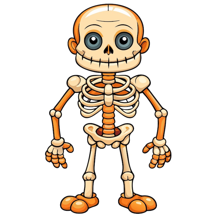 Vettore cute halloween bone vector cartoon illustrazione per spooky design arte festiva e t-shirt design