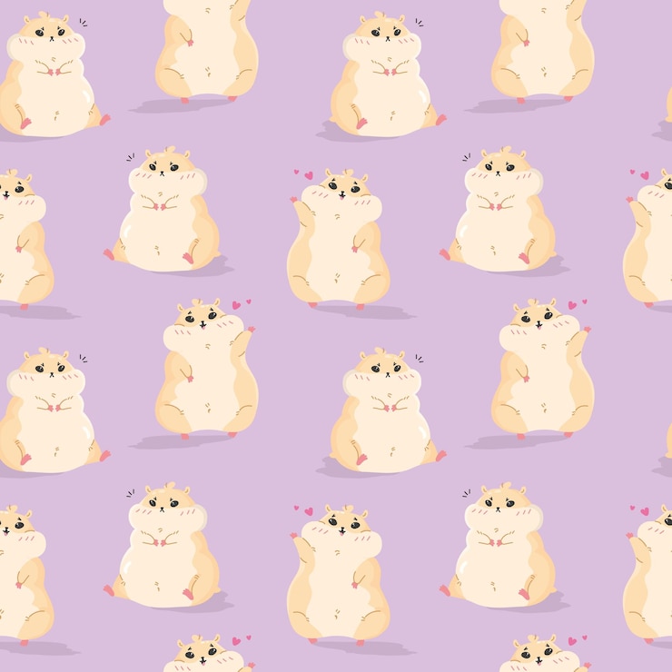 Vettore cute hamster vector pattern seamless icon illustration kawaii animal icon concept isolato