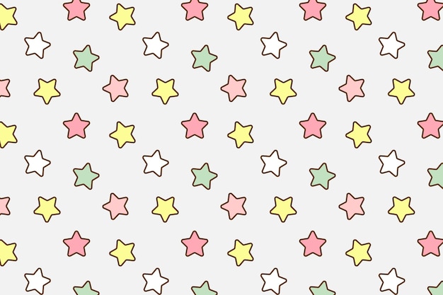 Cute piccole stelle a forma di pastello colorato con un modello ripetuto senza cuciture
