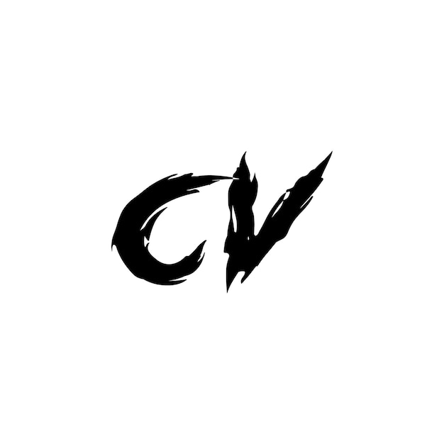 CV monogramma logo design lettera testo nome simbolo monocromatico logo carattere alfabeto semplice logo