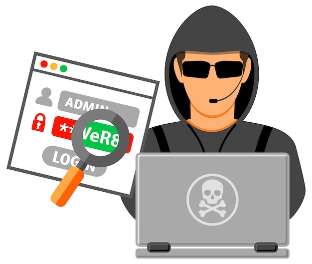 Cyber Crime Concept con hacker