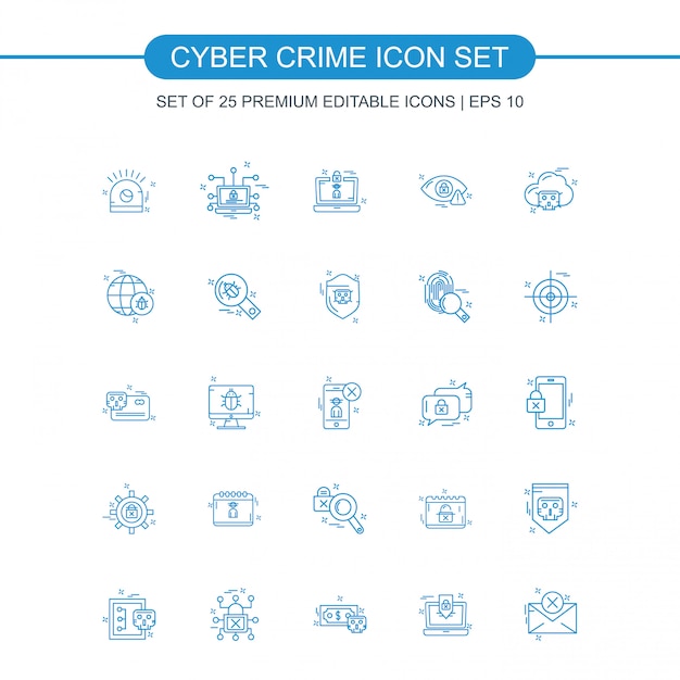Cyber ​​Crime Free Icon set
