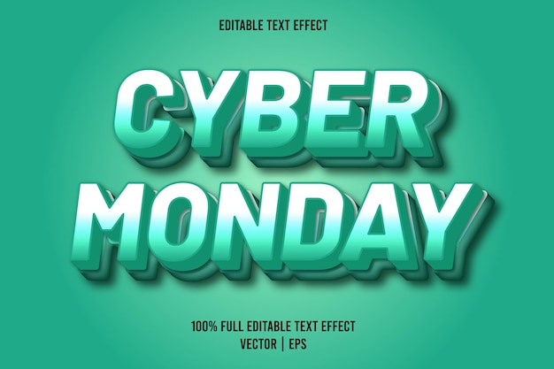 Cyber monday 3 dimensione modificabile effetto testo colore verde acqua