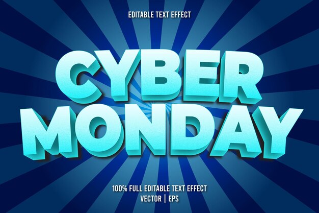 Cyber Monday effetto testo modificabile in stile fumetto