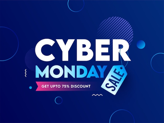 Cyber Monday Sale Poster Design con offerta di sconto