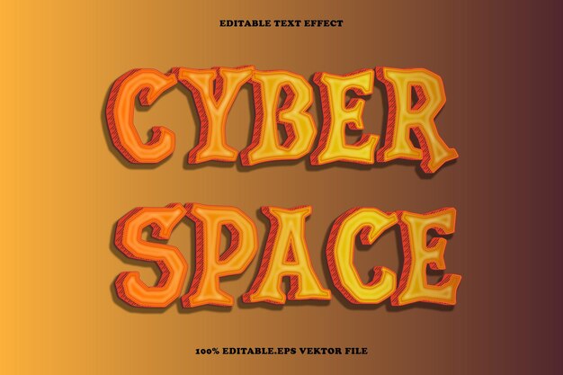 Cyber Space Editable Text Effect 3D Emboss Gradient Style