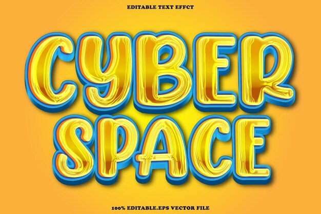 Cyber Space Editable Text Effect 3D Emboss Gradient Style