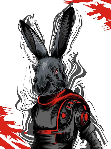 cyborg coniglio con abito cool