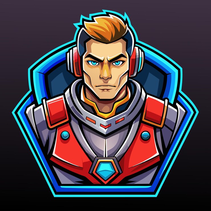 Vettore cyborg pro giocatore esport gaming mascotte modello di logo