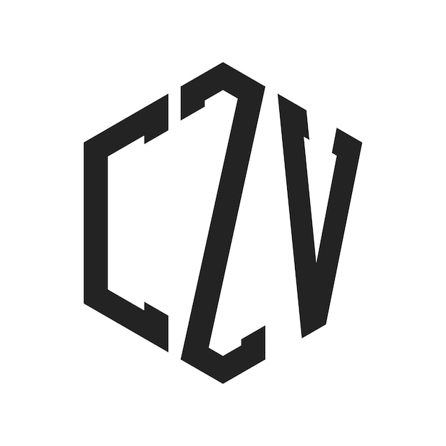 CZV Logo Design Lettera iniziale CZV Monogramma Logo in forma esagonale