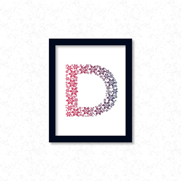 D Lettera Fiore Design Con Cornice