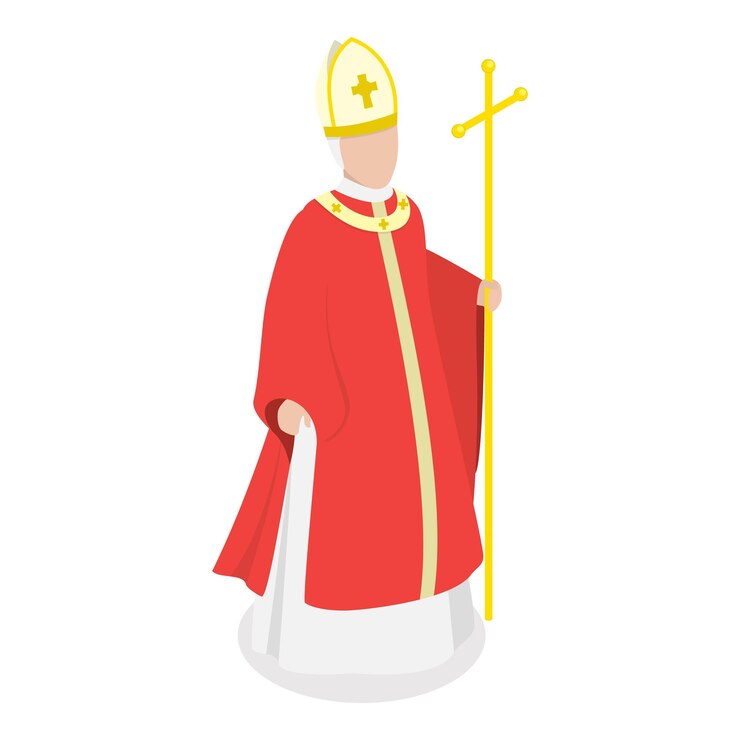Vettore d set di vettori piatti isometrici di leader religiosi personaggio vestito con abiti classici elemento