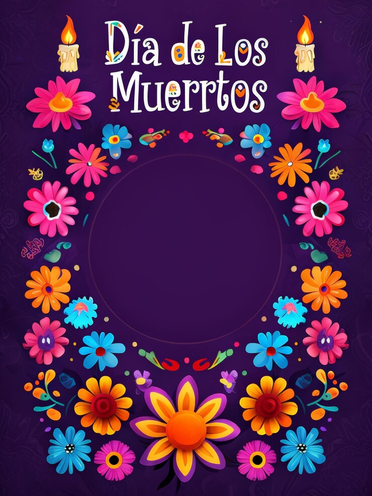Vettore daa de los muertos interpretazione artistica fiori vibranti elementi decorativi e simbolici