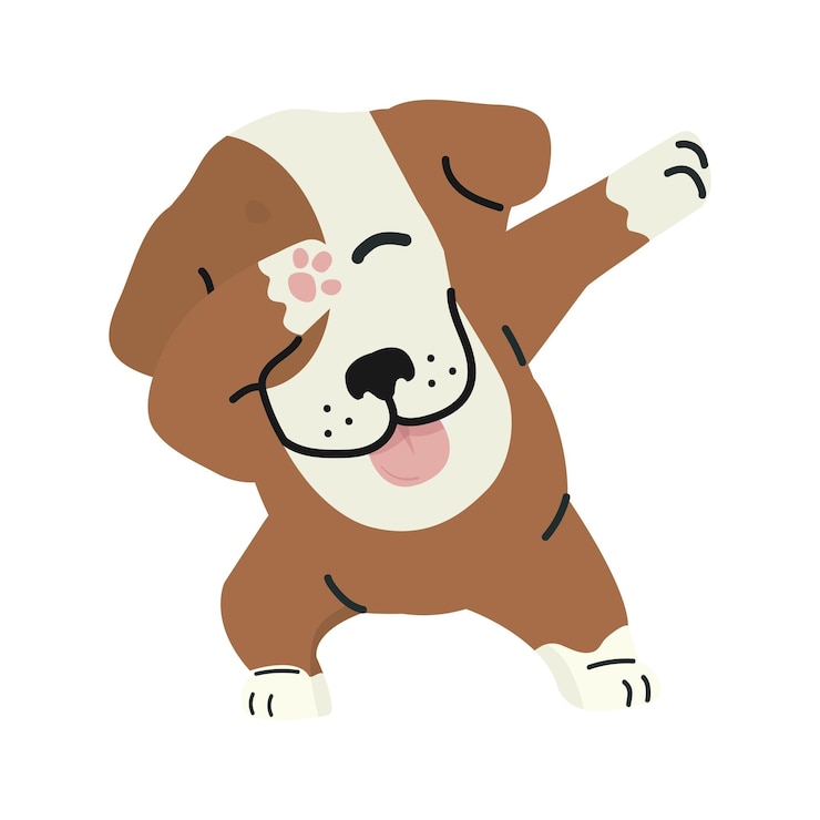 Vettore dabbing dog cool cartoon vettore