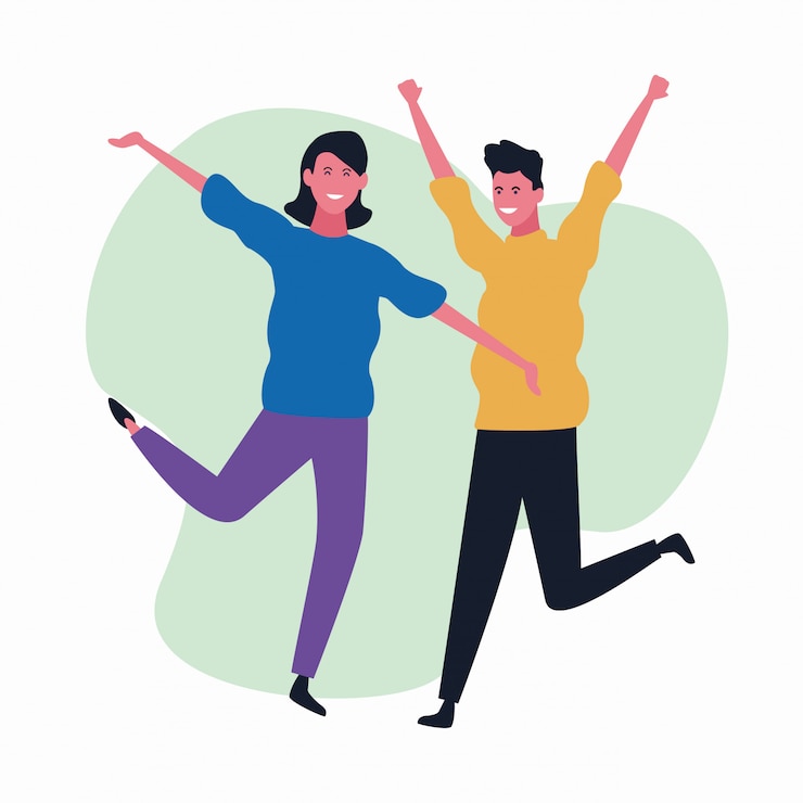 Vettore dancing couple avatar