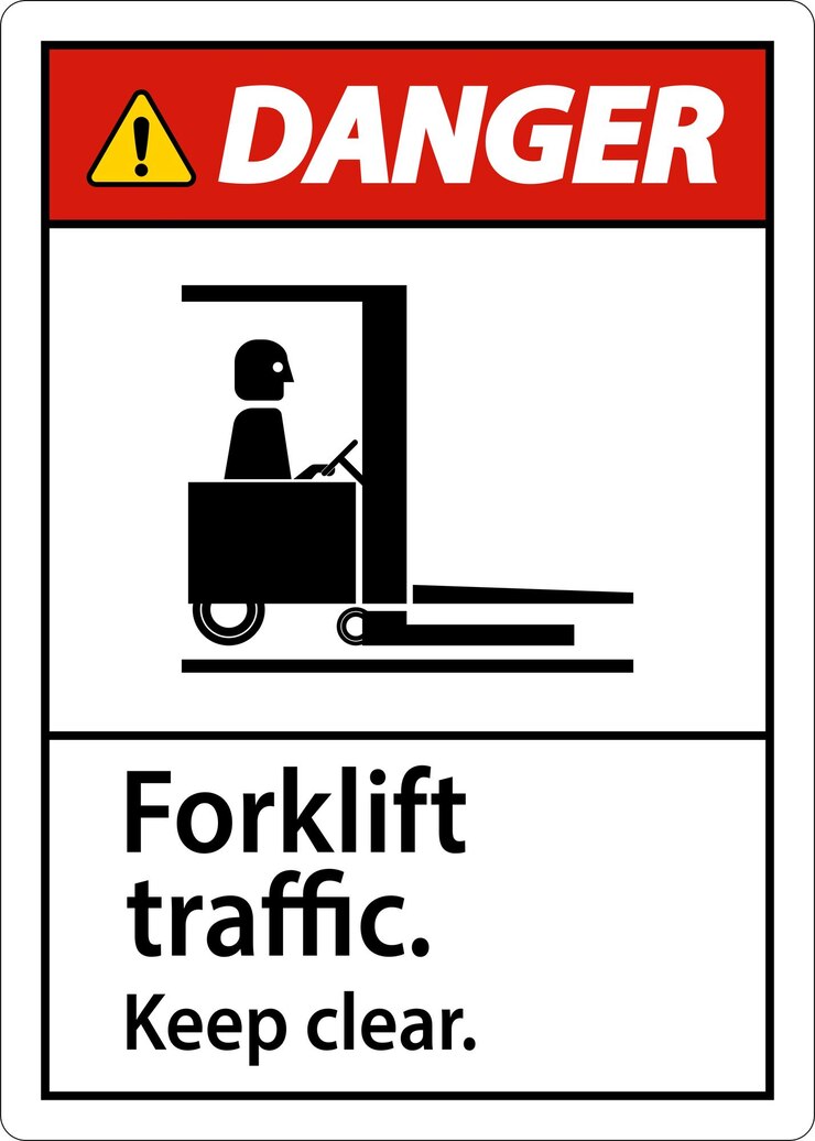 Vettore danger forklift traffic mantenere il segnale chiaro