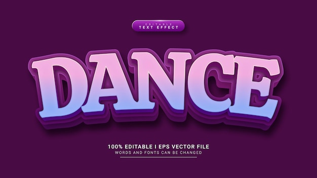 danza effetto testo modificabile 3d