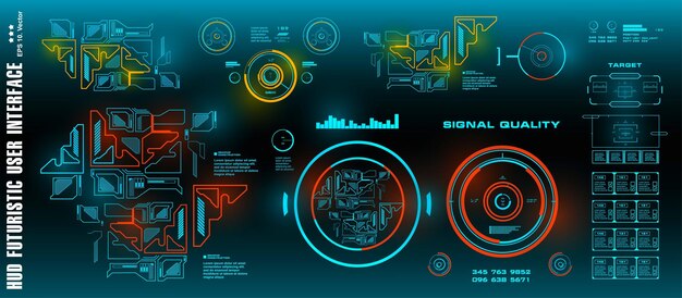 Dashboard display tecnologia di realtà virtuale schermo HUD futuristico interfaccia utente verde target