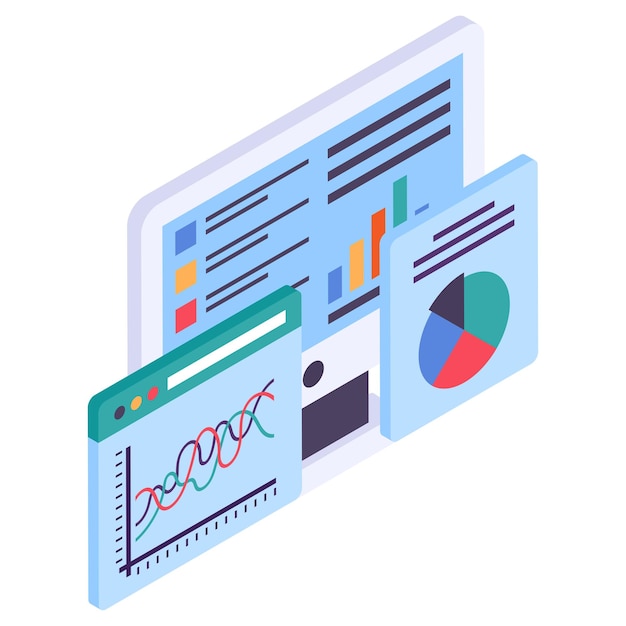 Dashboard per gli investitori o concetto isometrico del sistema di reporting Crypto Trader vector Finanza aziendale