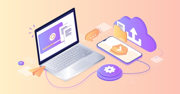Database con server cloud Data set classificazione processo database data analyticTrasferimento file