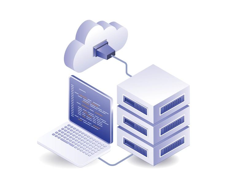Vettore dati di programmi informatici per la tecnologia dei server cloud