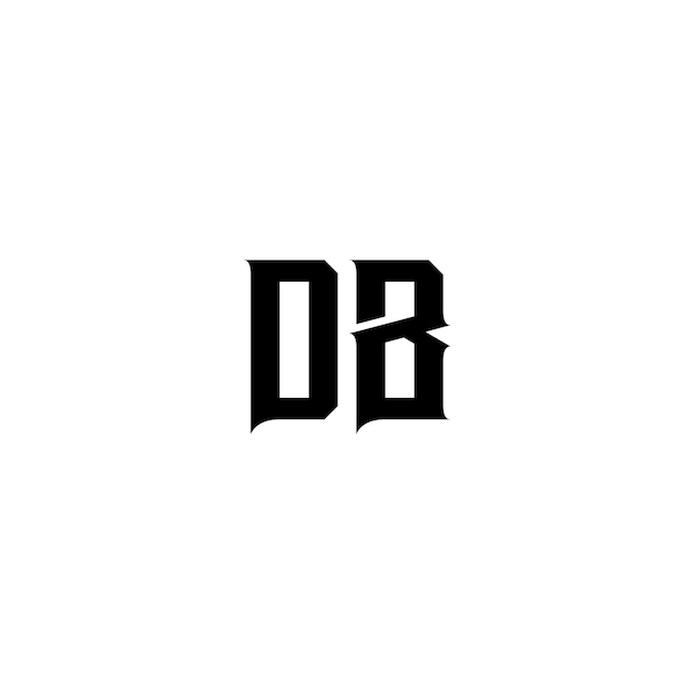 DB monogramma logo design lettera testo nome simbolo logotipo monocromatico carattere alfabetico logo semplice