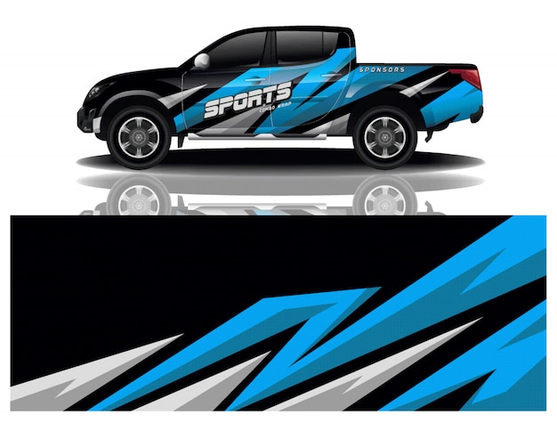 decalcomania auto camion avvolgere disegno vettoriale