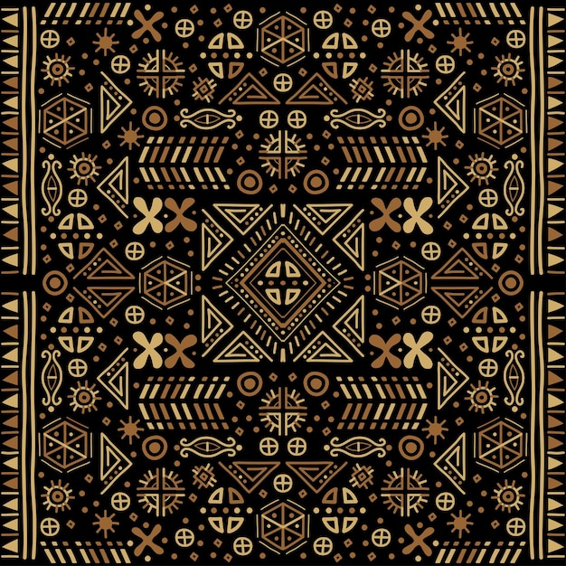 Decorativo geometrico africano senza soluzione di continuità Sfondo di copertina tribale vettoriale