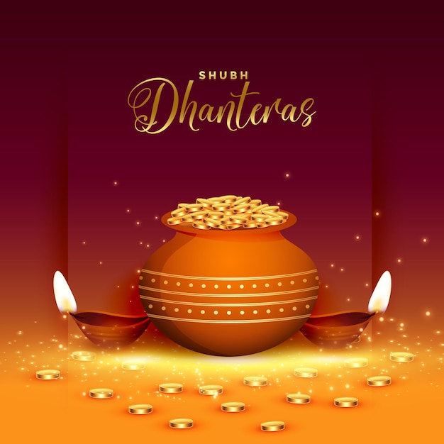 Decorativo shubh dhanteras evento sfondo celebrare la festa