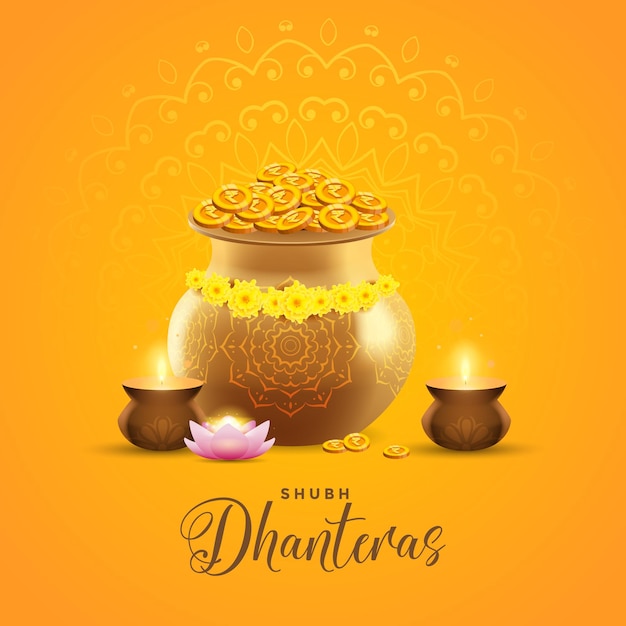 Decorativo shubh dhanteras evento sfondo celebrare la festa