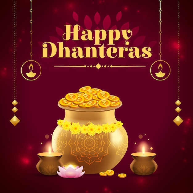 Decorativo shubh dhanteras evento sfondo celebrare la festa