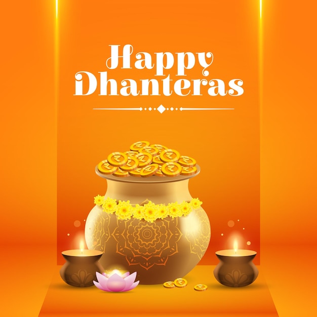 Decorativo shubh dhanteras evento sfondo celebrare la festa