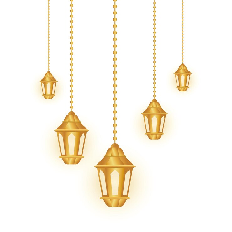 Vettore decorazione della lanterna d'oro islamica