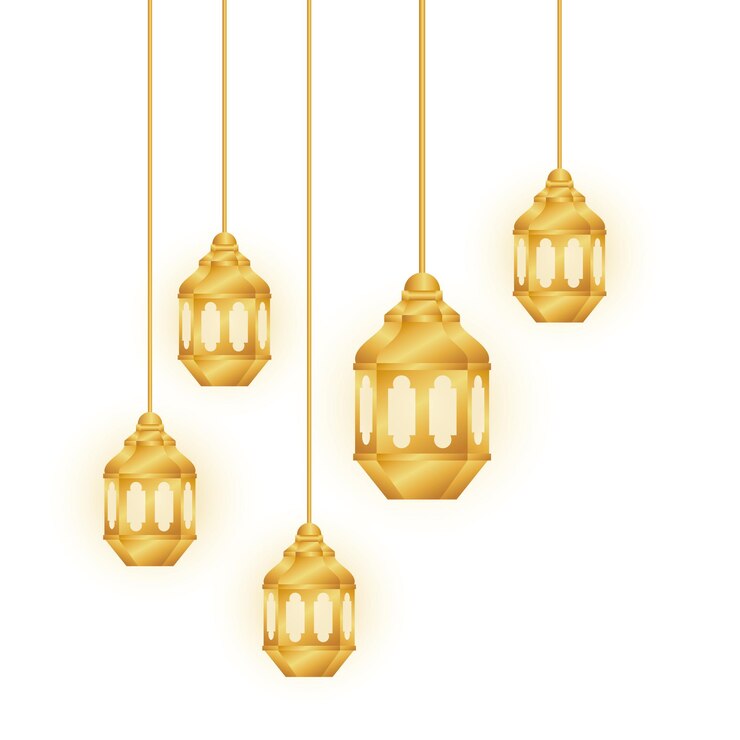 Vettore decorazione della lanterna d'oro islamica