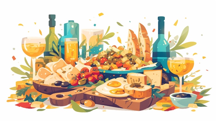 Vettore decorazione della tavola per l'eid al adha 2024