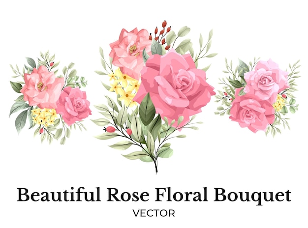 Decorazione di bouquet di fiori rosa rosa