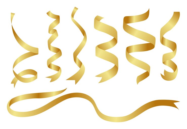 Vettore decorazione di clippart vettoriale a nastro d'oro illustrazione banner