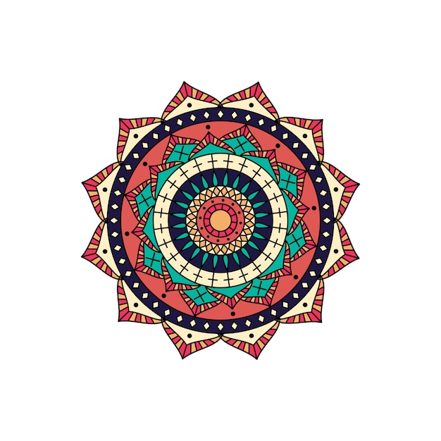 Decorazione di design mandala colorato indiano