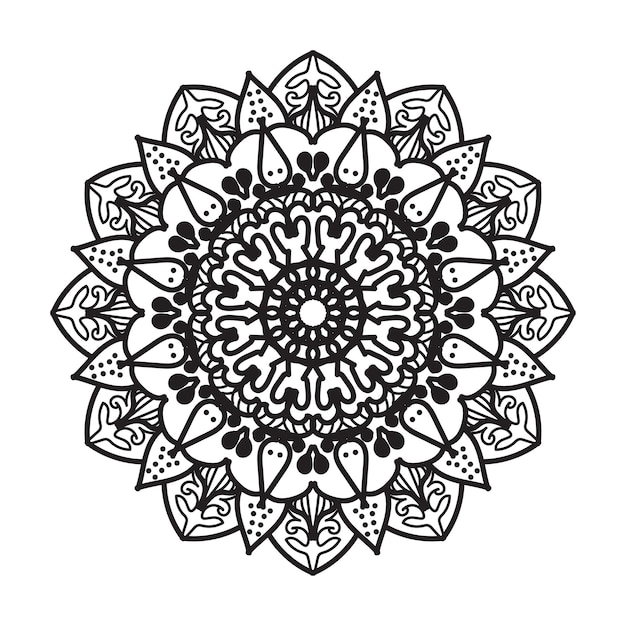Decorazione di mandala disegnata a mano in ornamenti etnici orientali