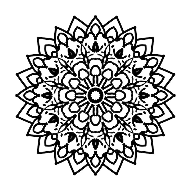 Decorazione di mandala disegnata a mano in ornamenti etnici orientali