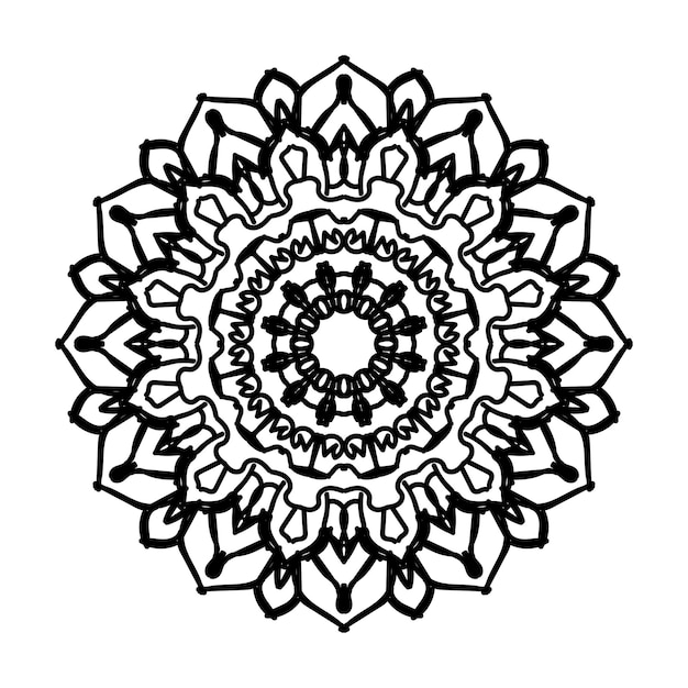 Decorazione di mandala disegnata a mano in ornamenti etnici orientali