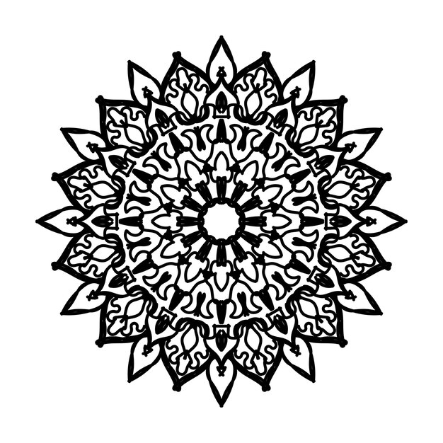 Decorazione di mandala disegnata a mano in ornamenti etnici orientali