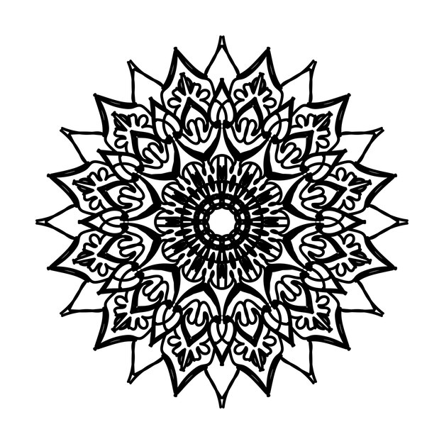 Decorazione di mandala disegnata a mano in ornamenti etnici orientali