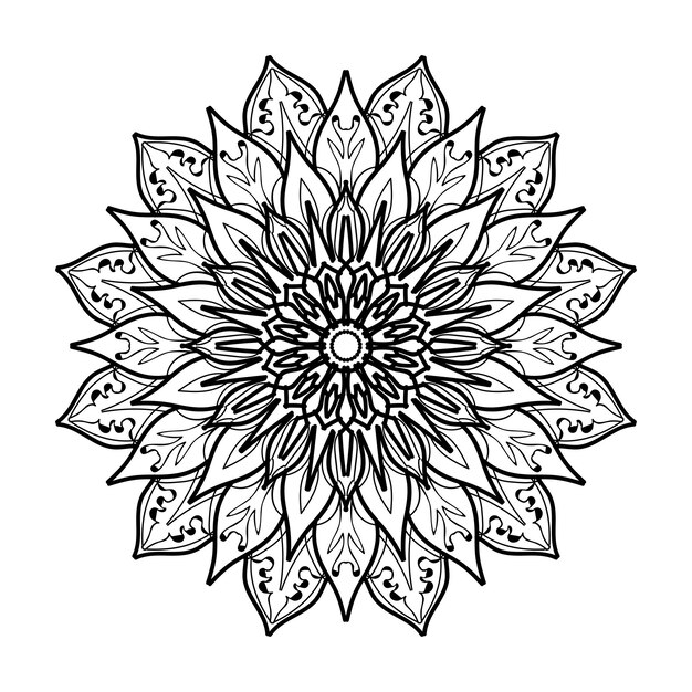Decorazione mandala disegnata a mano in ornamento etnico orientale
