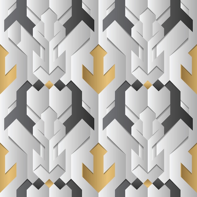 Decorazioni geometriche astratte strisce bianche e dorate
