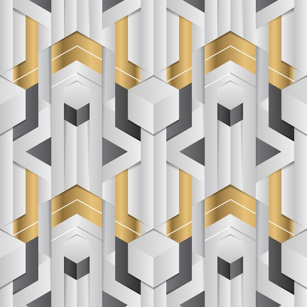 Decorazioni geometriche astratte strisce bianche e dorate