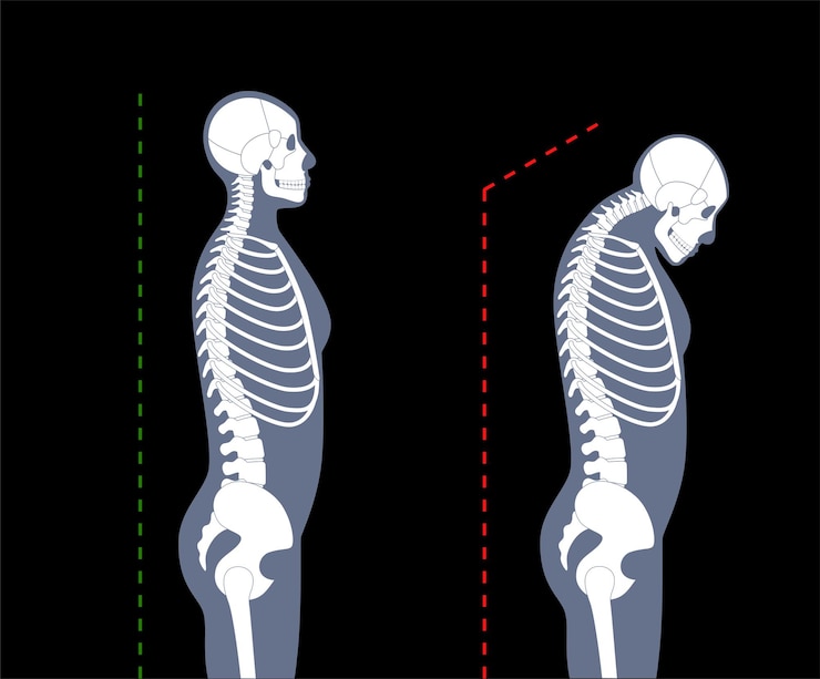 Vettore deformità delle vertebre del collo