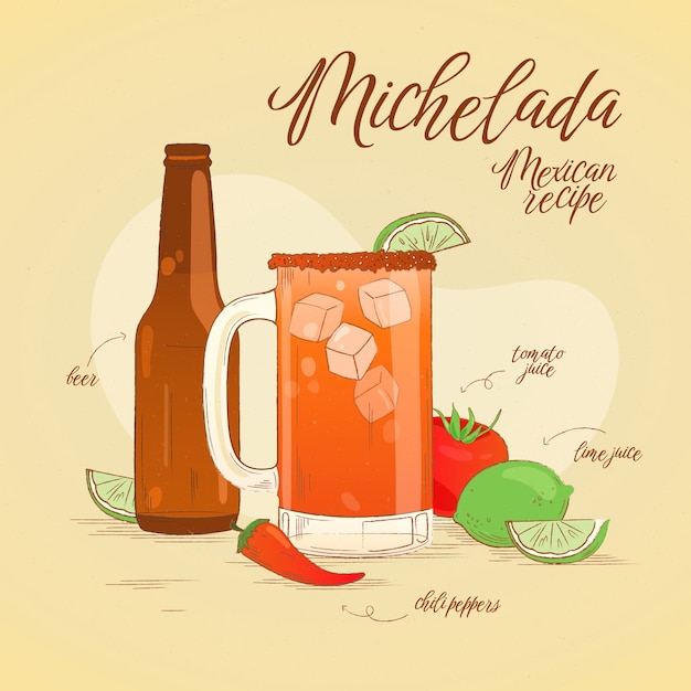 Deliziosa bevanda michelada illustrazione