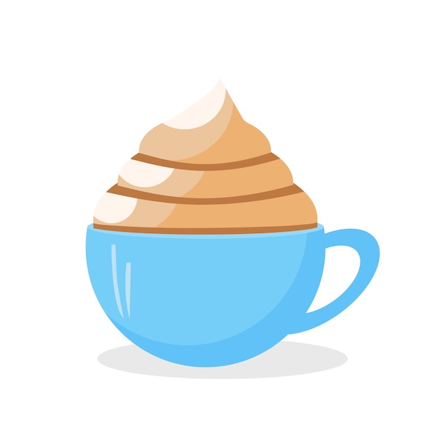 Deliziosa tazza di caffè con icona gelato Bere disegno vettoriale illustrazione