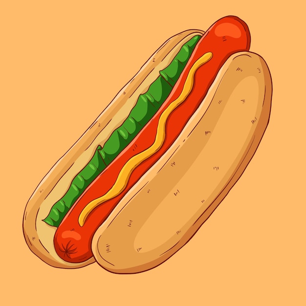 Deliziosi fast food disegnati a mano